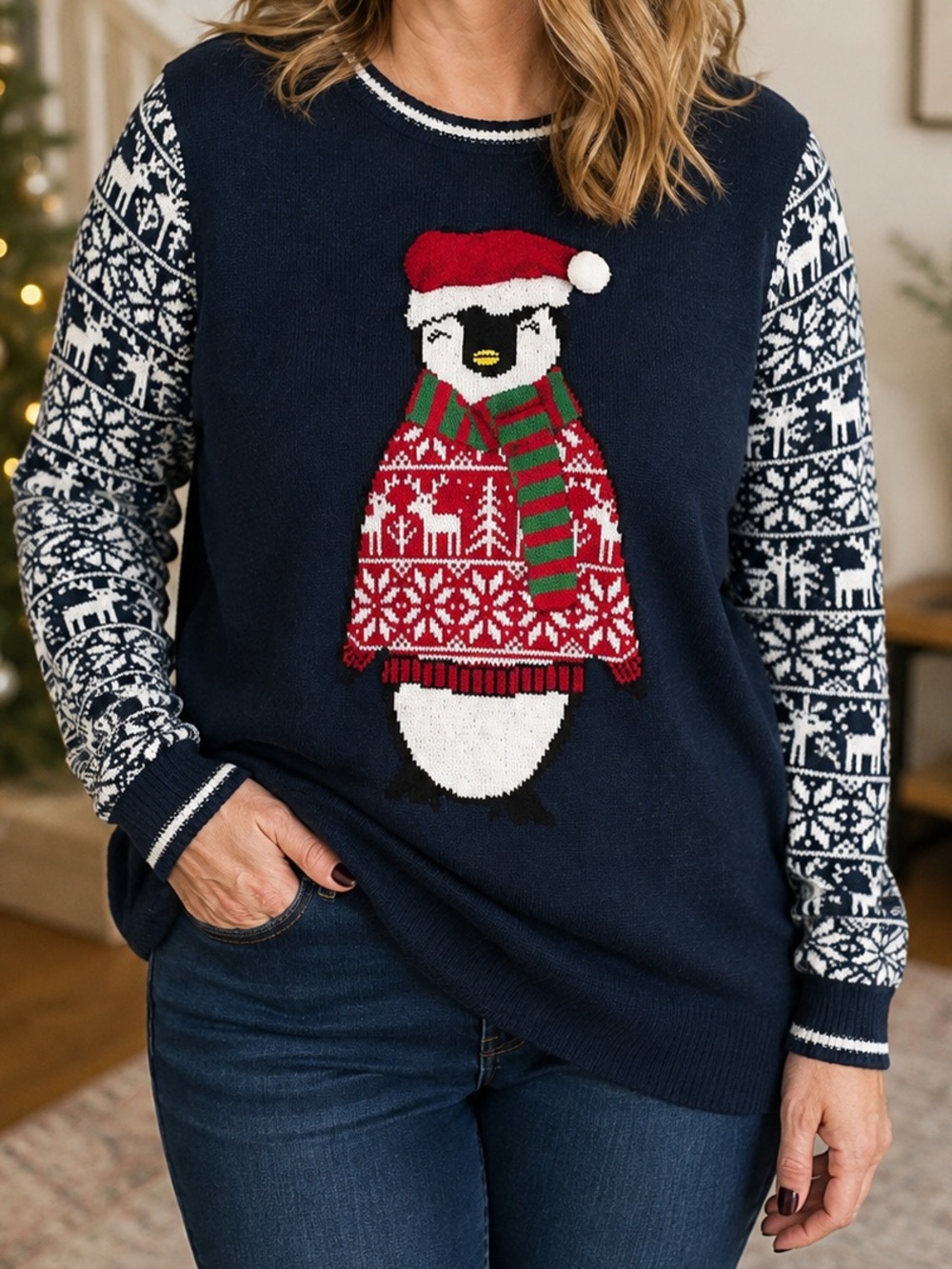 New Directions Penguin ugly sweater Christmas XL holiday 🎄